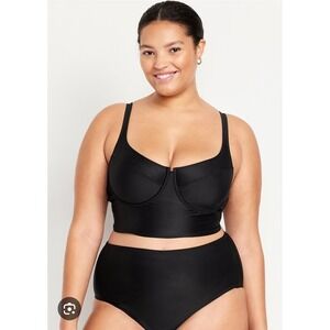 Old Navy Bikini Swim Top Plus Size 3X Black Underwire